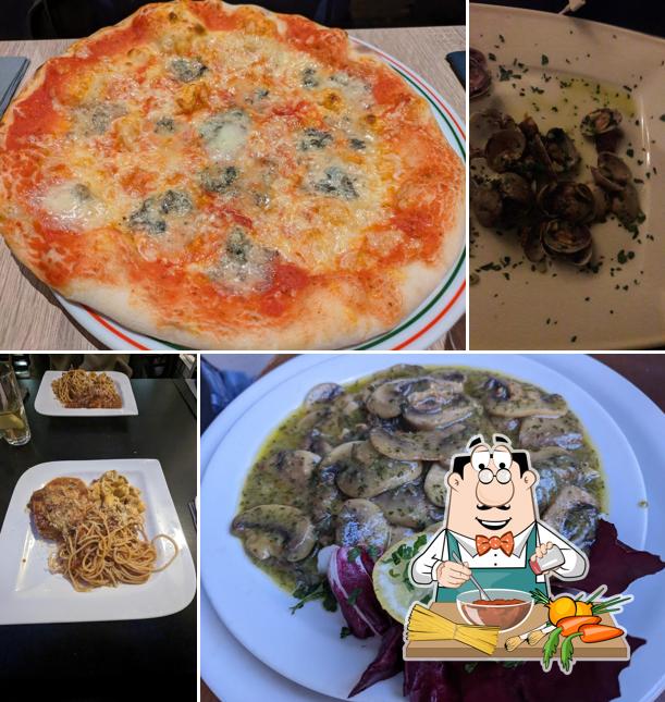 Pizza quattro formaggi en Italiaanse gerechten